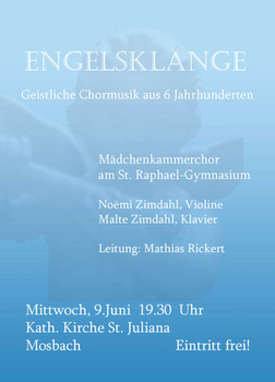 Plakat Mdchenkammerchor Mosbach 2009 Leitung Mathias Rickert